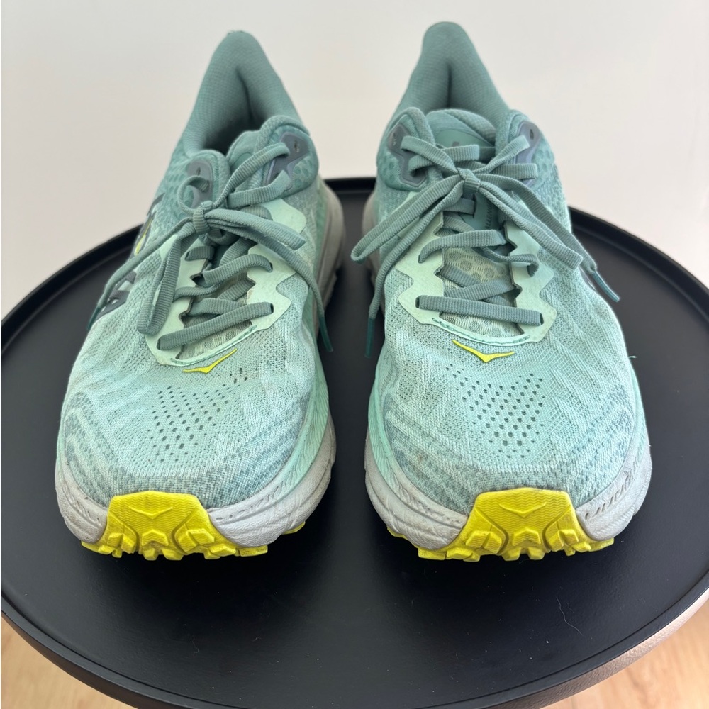 Hoka Athletic Running Shoes - Mint Green and Yellow
